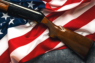 Image showing gun on american flag