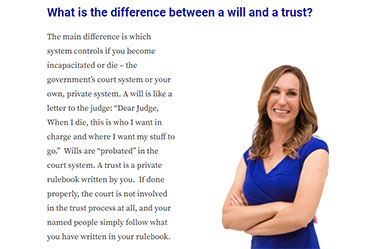 A visual representation showcasing the difference between a will and trust