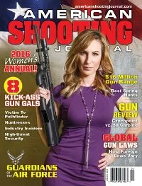 Front page of American Shooting Sports Magazine - July 2016 showcasing Alexandria Kincaid's articles. - Alex Kincaid Law